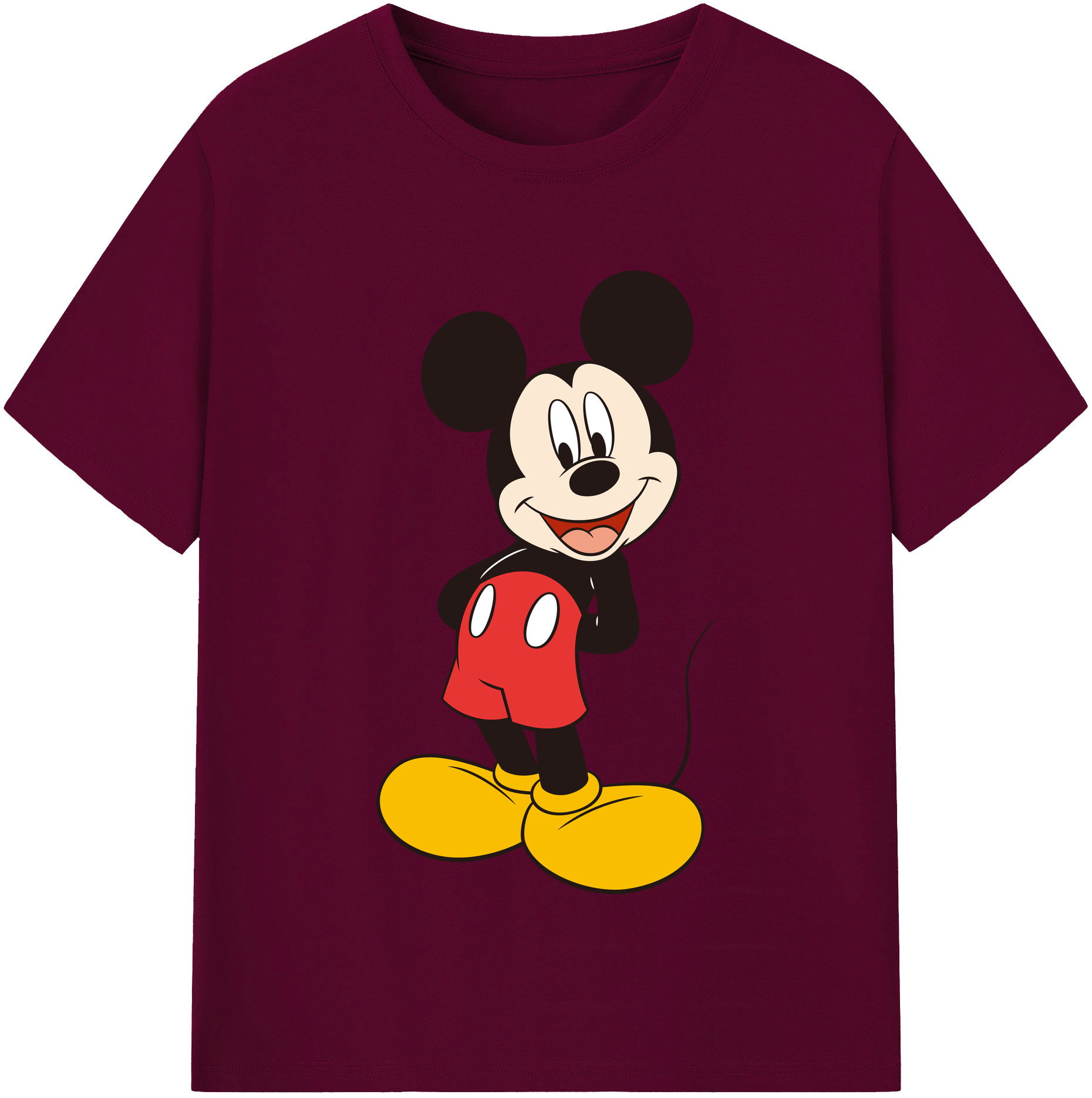（画像用） ミッキーマウス Mickey Mouse レディースカジュアルプリントTシャツ（綿100％）